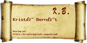 Kristó Bernát névjegykártya